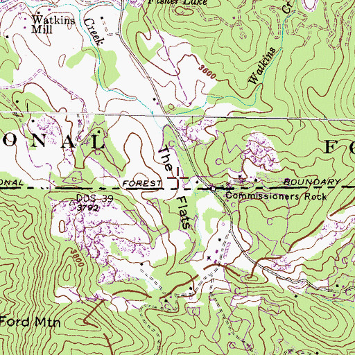 Topographic Map of The Flats, NC