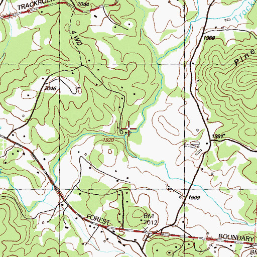 Topographic Map of Trackrock Branch, GA