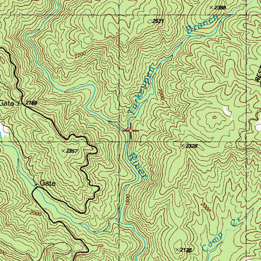Topographic Map of Turkeypen Branch, GA