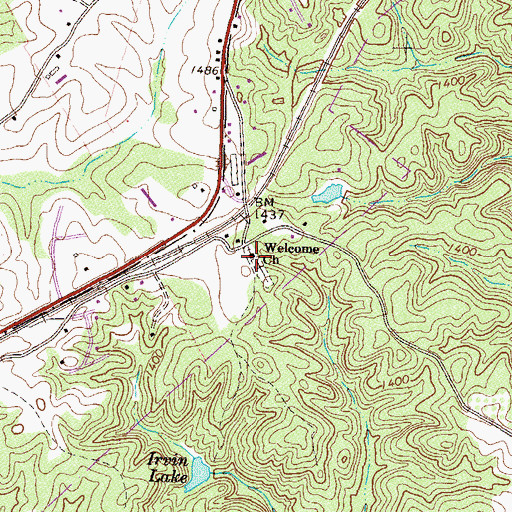 Topographic Map of Welcome Church, GA