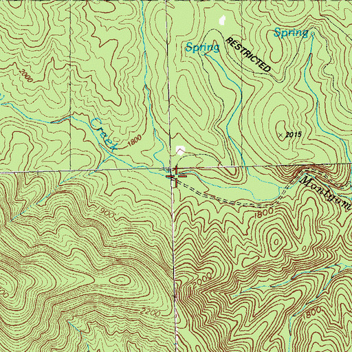 Topographic Map of West Fork Montgomery Creek, GA