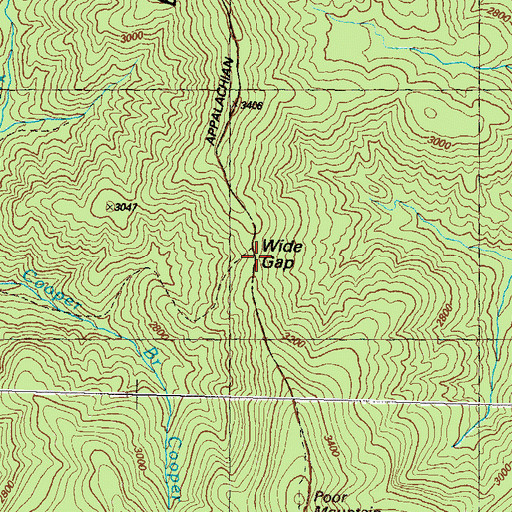 Topographic Map of Wide Gap, GA