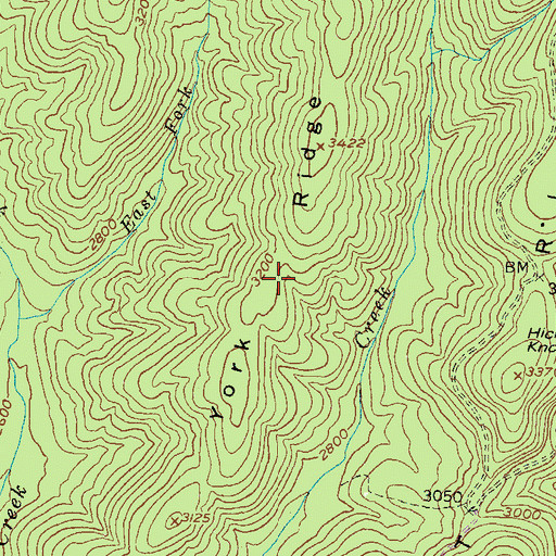 Topographic Map of York Ridge, GA