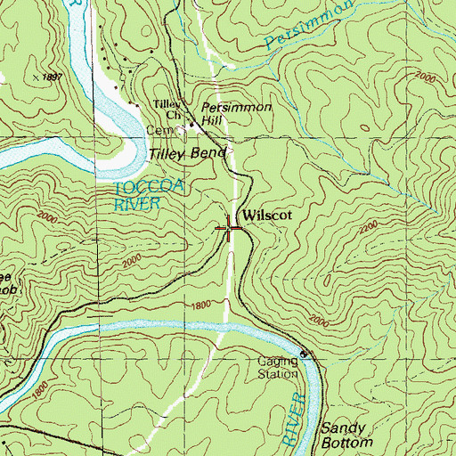 Topographic Map of Wilscot, GA