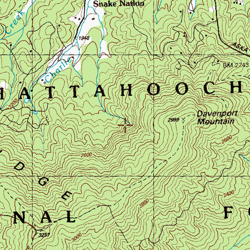 Topographic Map of Camp Morganton, GA
