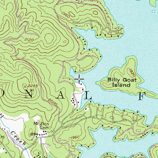 Topographic Map of Magness Cove, GA