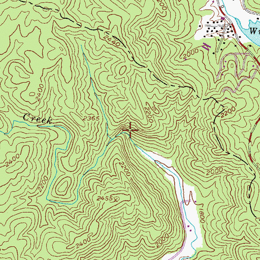 Topographic Map of Wilson Falls, GA