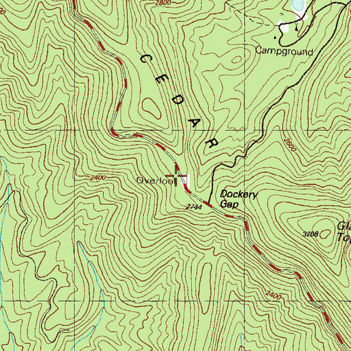Topographic Map of Chestatee Overlook, GA