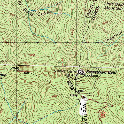 Topographic Map of Brasstown Bald Recreation Site, GA