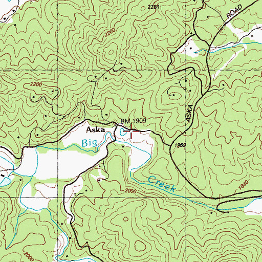 Topographic Map of Aska, GA