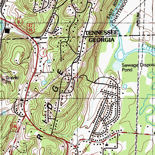 Topographic Map of Boyd Highlands, GA