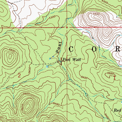 Topographic Map of Post Well, AZ