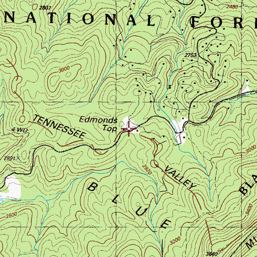 Topographic Map of Edmonds Top, GA