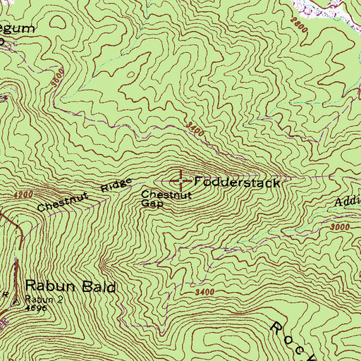 Topographic Map of Fodderstack, GA