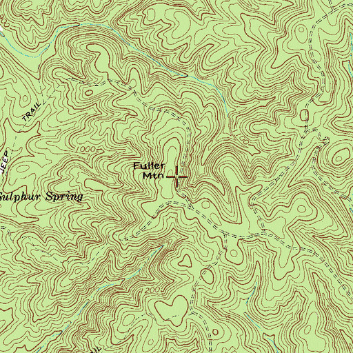 Topographic Map of Fuller Mountain, GA