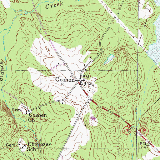 Topographic Map of Goshen, GA