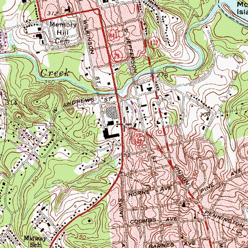 Topographic Map of Hardwick, GA