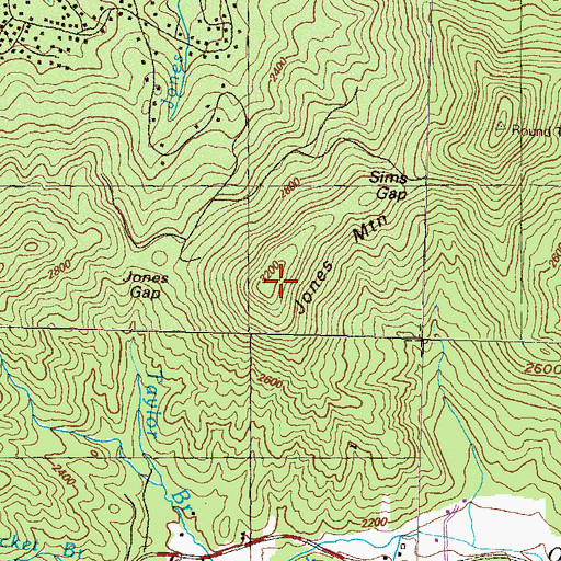 Topographic Map of Jones Mountain, GA