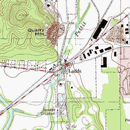 Topographic Map of Ladds, GA