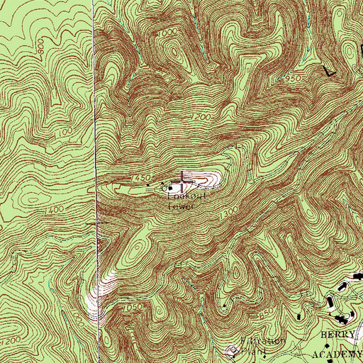 Topographic Map of Lavender Mountain, GA