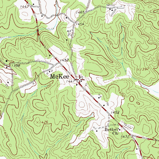 Topographic Map of McKee, GA