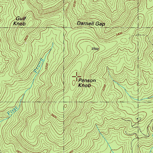 Topographic Map of Penson Knob, GA
