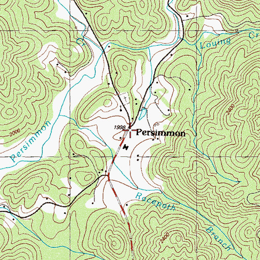 Topographic Map of Persimmon, GA