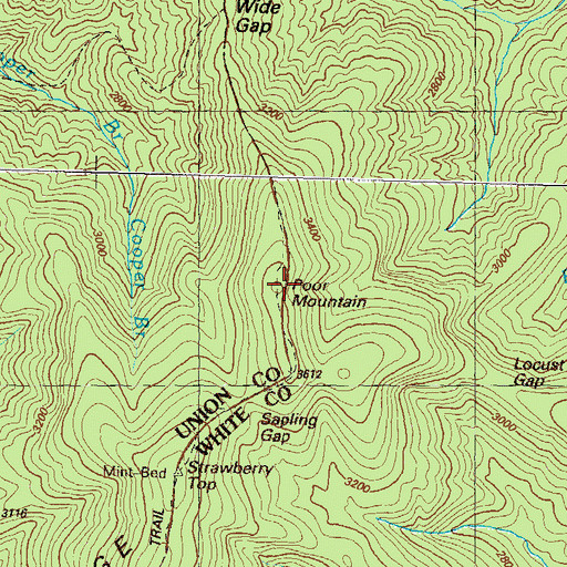 Topographic Map of Poor Mountain, GA