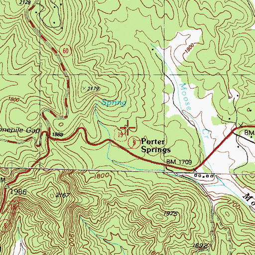 Topographic Map of Porter Springs, GA