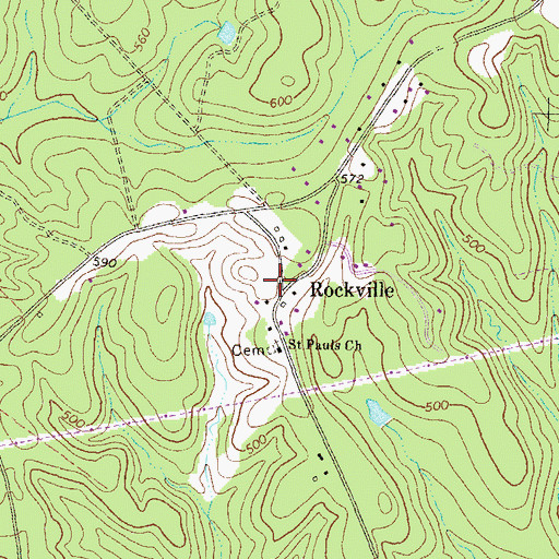 Topographic Map of Rockville, GA