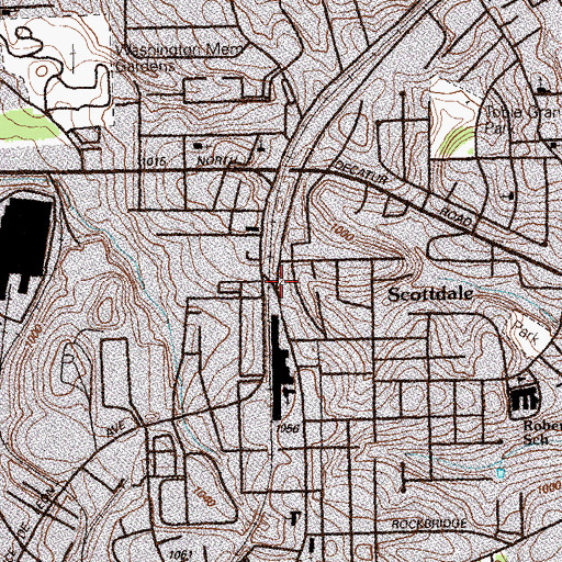 Topographic Map of Scottdale, GA