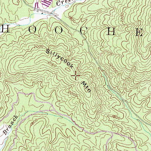 Topographic Map of Sillycook Mountain, GA