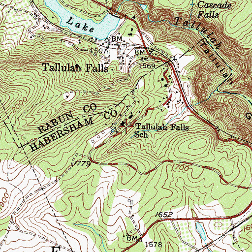 Topographic Map of Tallulah Falls, GA