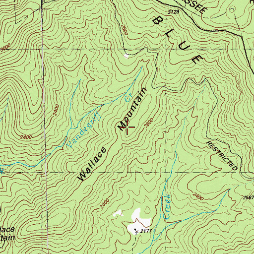 Topographic Map of Wallace Mountain, GA