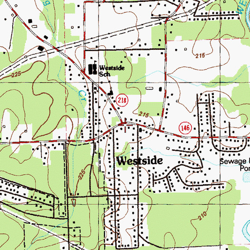 Topographic Map of Westside, GA