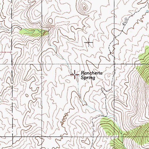Topographic Map of Rancheria Spring, AZ