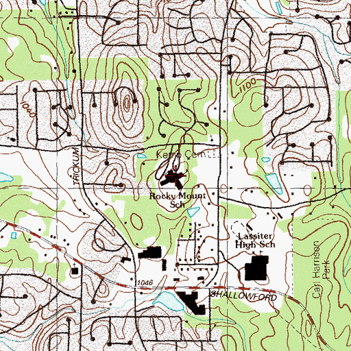 Topographic Map of Rocky Mount Elementary School, GA