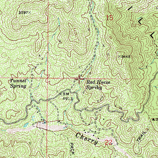 Topographic Map of Red Horse Spring, AZ