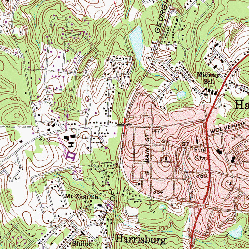 Topographic Map of Carling (historical), GA