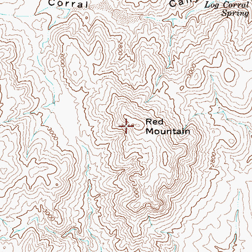 Topographic Map of Red Mountain, AZ
