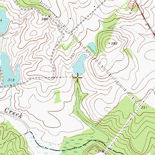 Topographic Map of Hospital Lake Number One Dam, GA