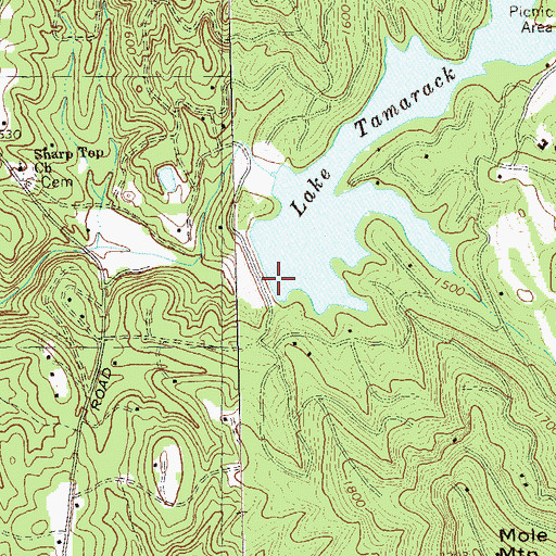 Topographic Map of Bent Tree Dam, GA