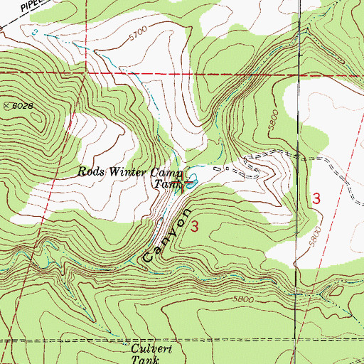 Topographic Map of Rods Winter Camp Tank, AZ