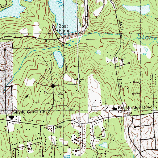 Topographic Map of Stone Mountain Park Lake Dam, GA