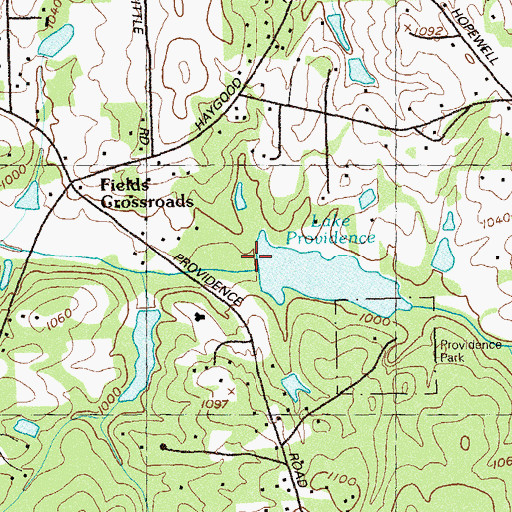 Topographic Map of Copeland Lake, GA