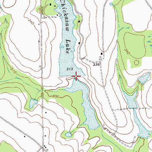 Topographic Map of Chickasaw Lake Dam, GA
