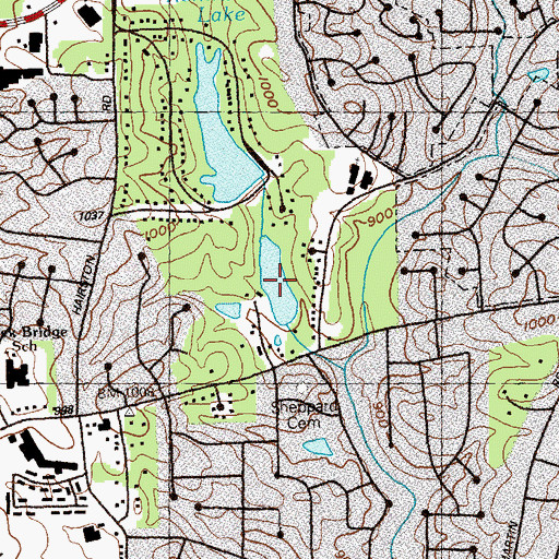 Topographic Map of Sheppard Road Lake, GA
