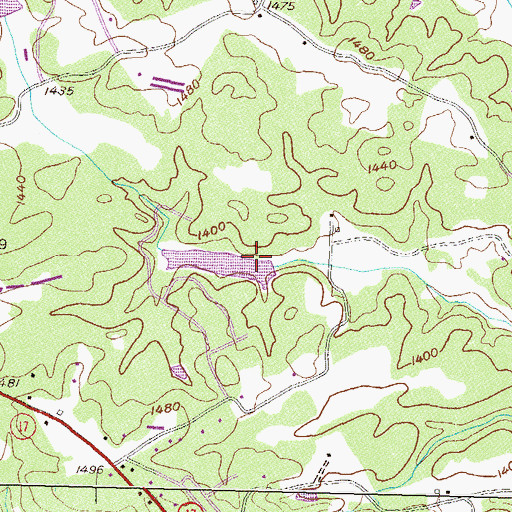 Topographic Map of Beaverdam Creek Structure 42 Dam, GA