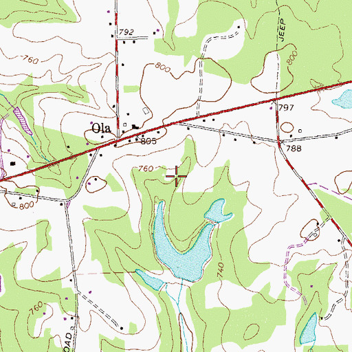 Topographic Map of Rape Lake, GA