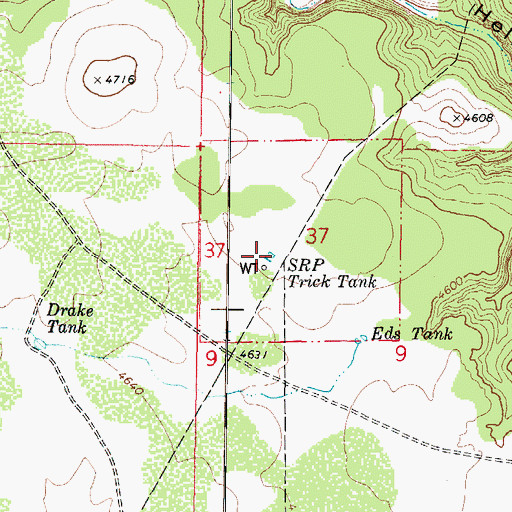 Topographic Map of S R P Trick Tank, AZ